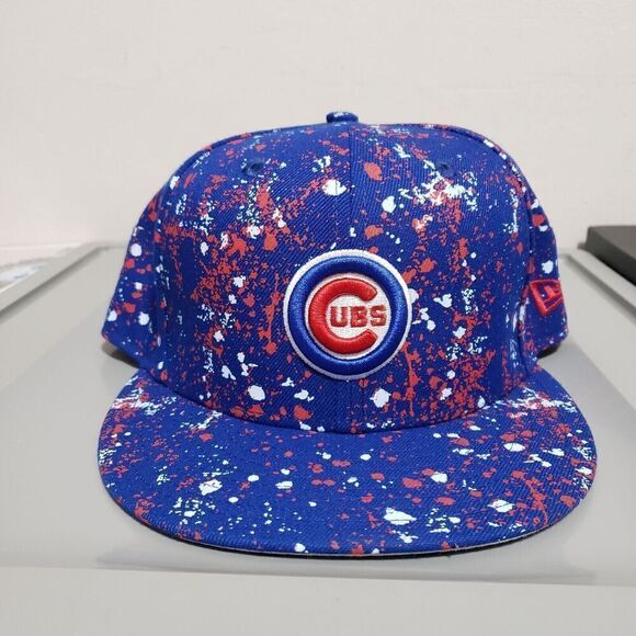 Chicago Cubs New Era Splatter 9FIFTY Snapback Hat Cap Royal Blue /red/white NWT - Picture 2 of 9
